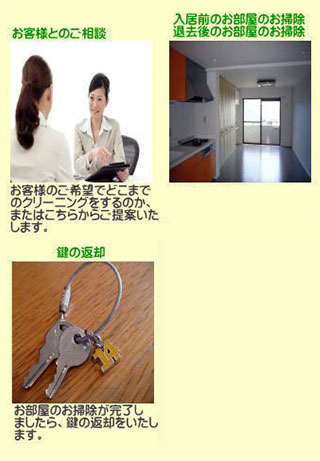 お引越し後のクリーニングの手順